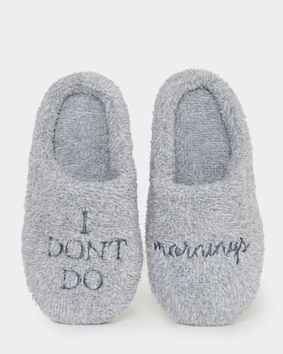 Fluffy Slogan Slippers